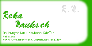 reka mauksch business card